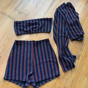 3 piece multi/colored short set.